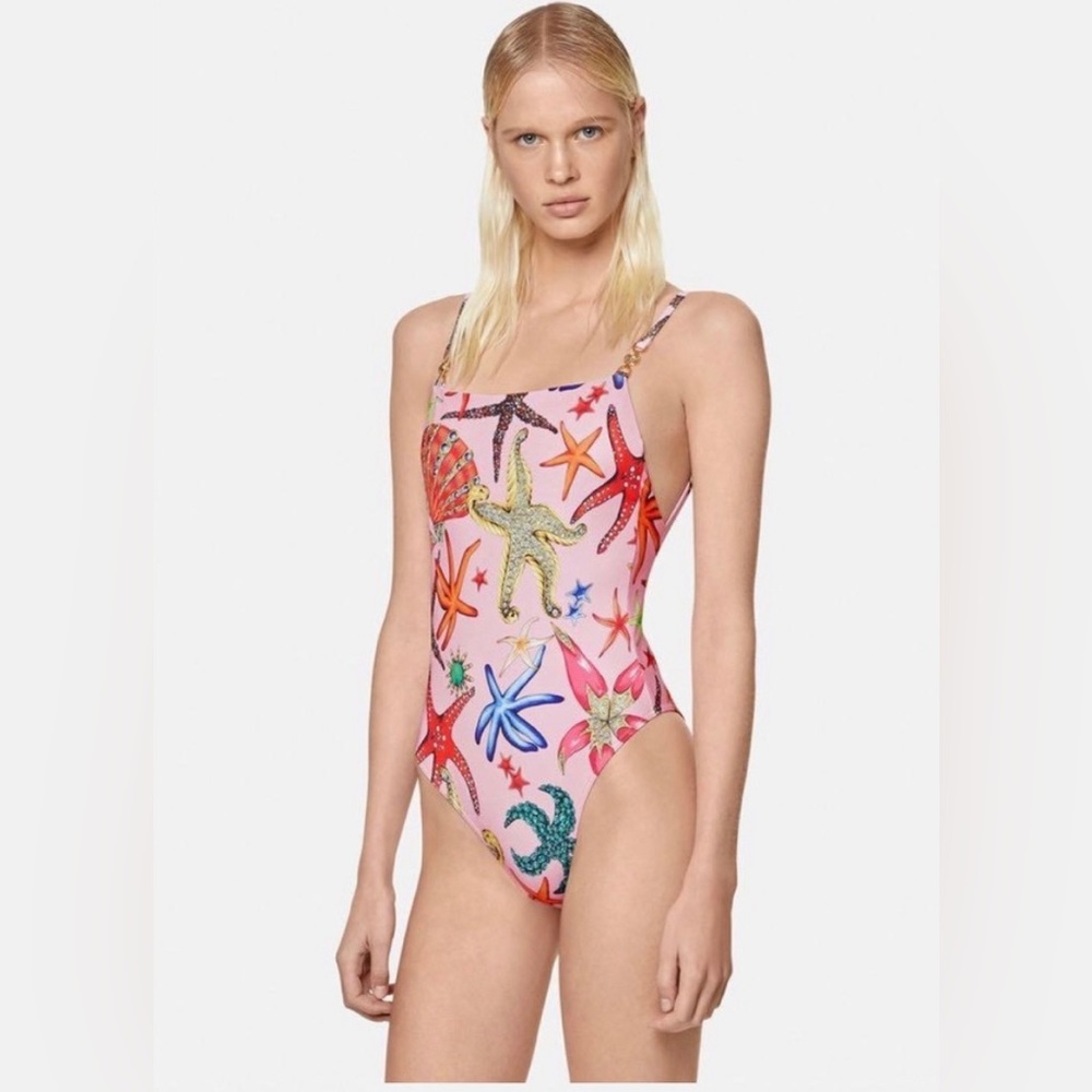 Versace Tresoir De La Mer Rosa Swimsuit One Piece XS 1 NWOT Authentic